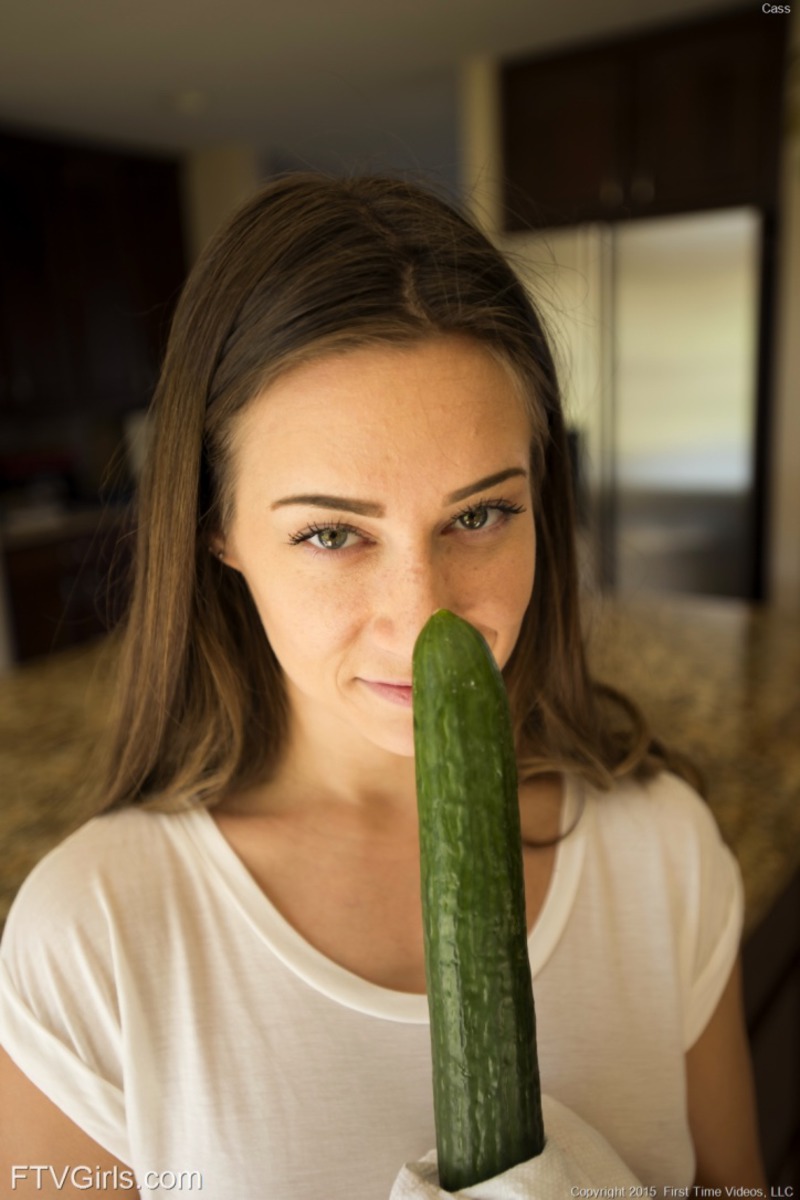 Hot Cass Playing With Cucumber 01