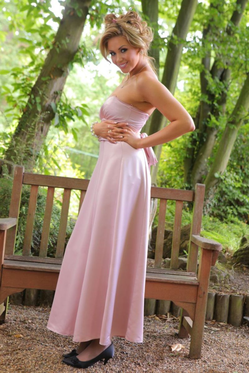 Leah F in a lilac evening dress 01