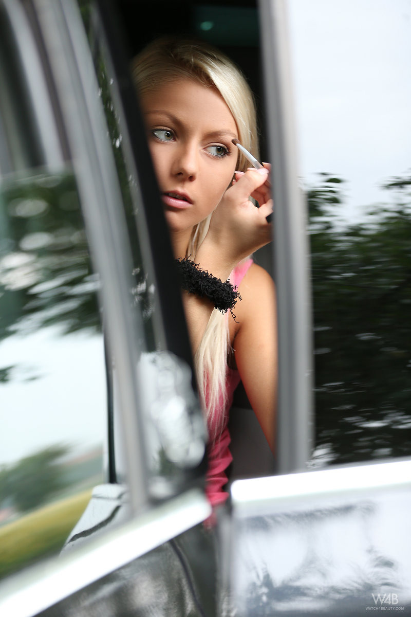 Blonde Beauty In Car Nude 00 800x1200